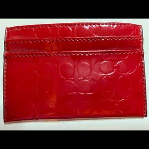 Coach red card holder, 4” wide x 3” high